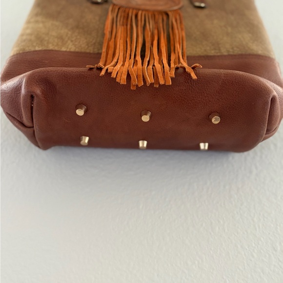 Handmade Alaska Leather Fringe Tote Bag | Artisan Western Boho - Picture 4 of 9